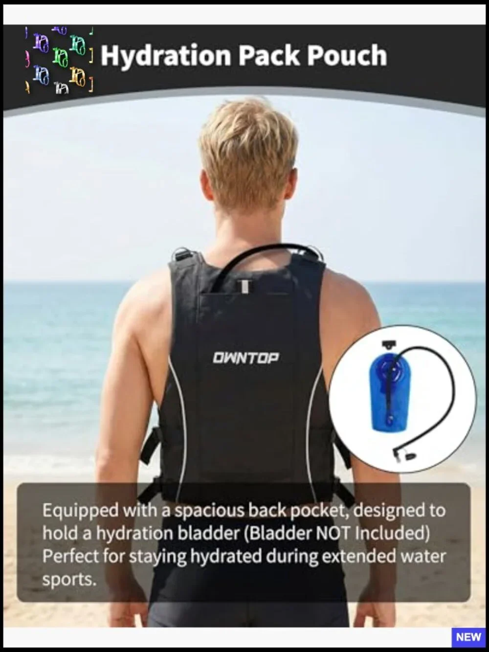 Ultra-Thin Swim Jacket Hydration Pack Dual Mesh Pockets Attached Whistle